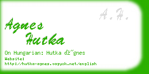 agnes hutka business card